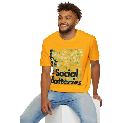 Recharging my Social Batteries Unisex Softstyle T-Shirt- Floral