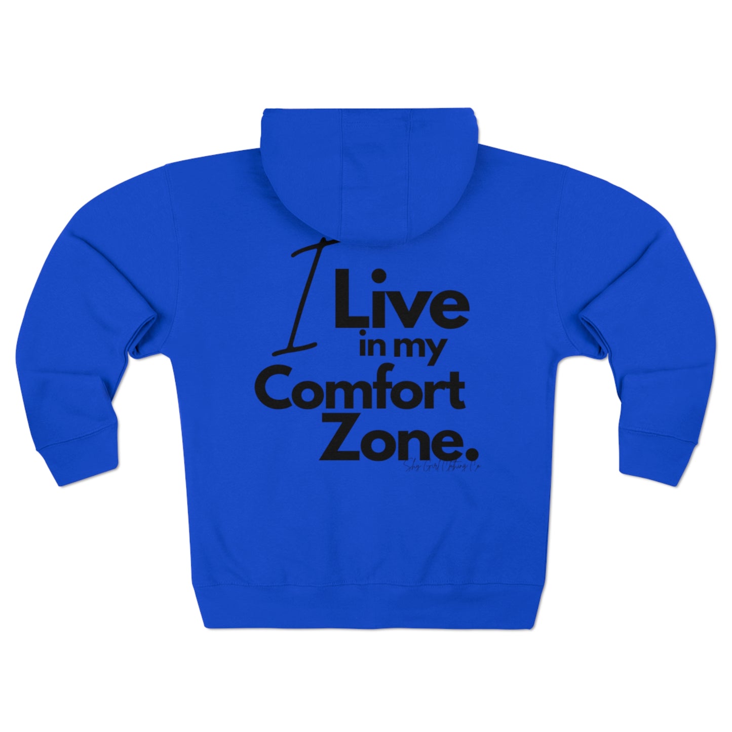 Comfort Zone Unisex Zip Hoodie- Standard Logo Back