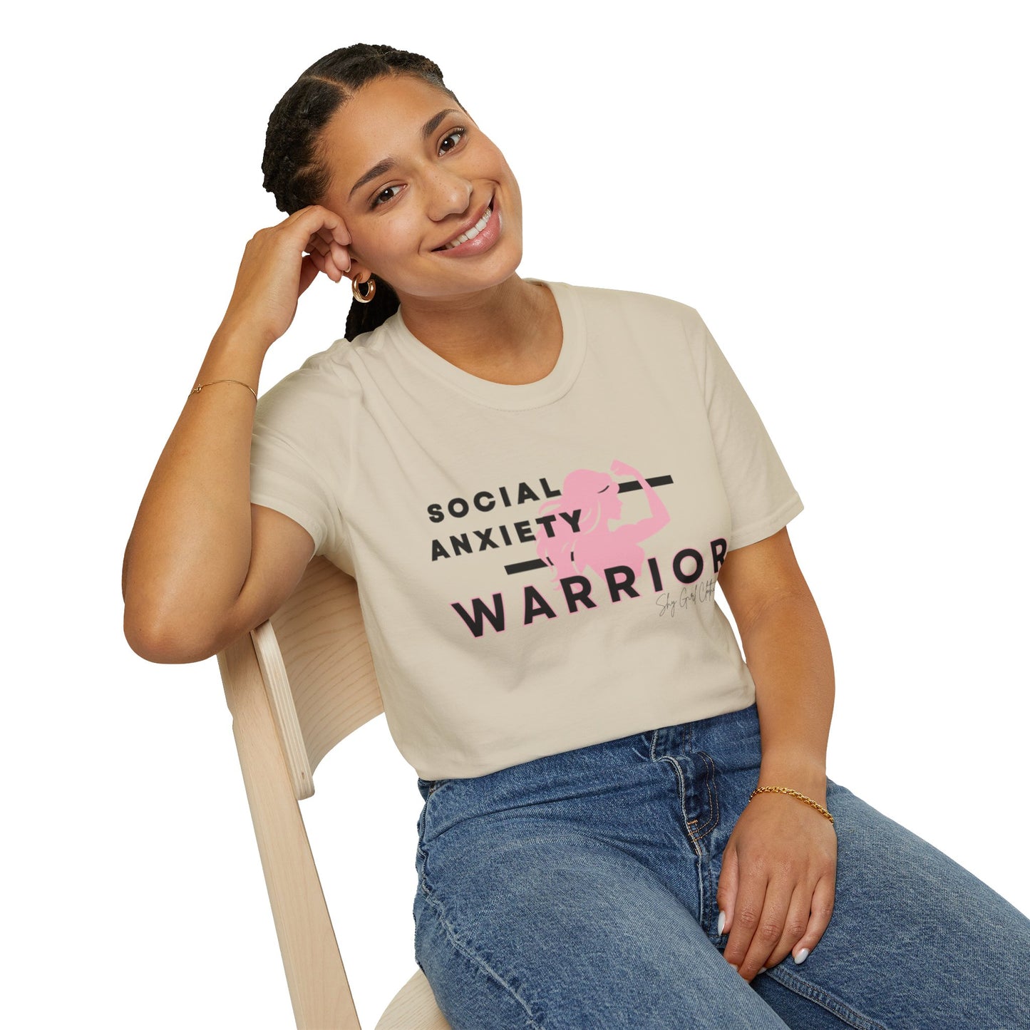 Social Anxiety Warrior Unisex Softstyle T-Shirt- Standard Girl Power