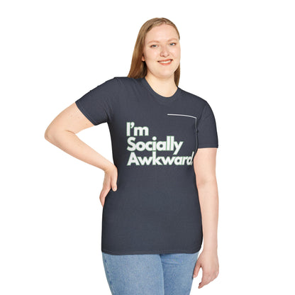 I'm Socially Awkward Unisex Softstyle T-Shirt-Logo White