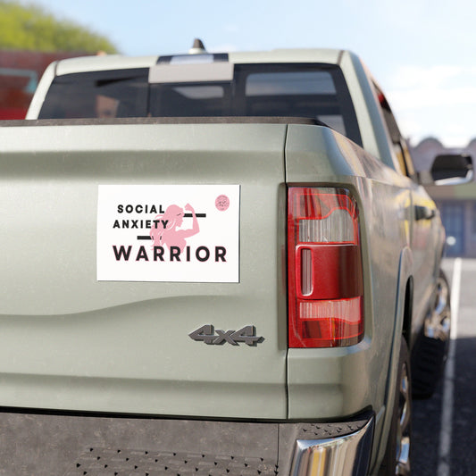 Social Anxiety Warrior Car Magnet- Standard Girl Power logo