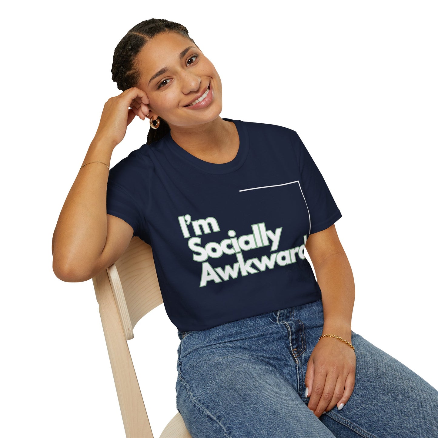 I'm Socially Awkward Unisex Softstyle T-Shirt-Logo White