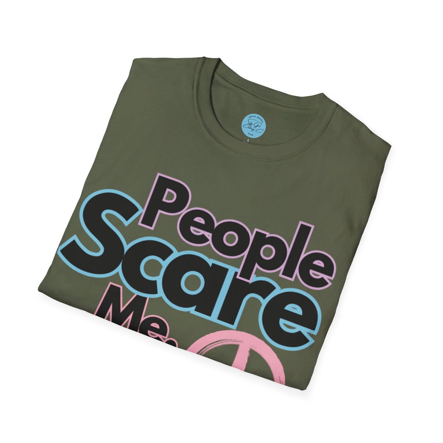 People Scare Me Unisex Softstyle T-Shirt- Peace Sign