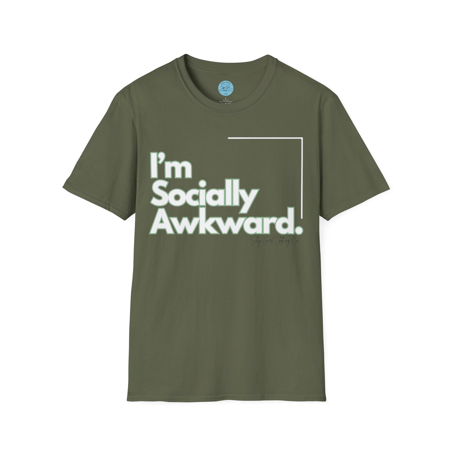 I'm Socially Awkward Unisex Softstyle T-Shirt-Logo White
