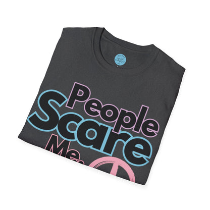 People Scare Me Unisex Softstyle T-Shirt- Peace Sign