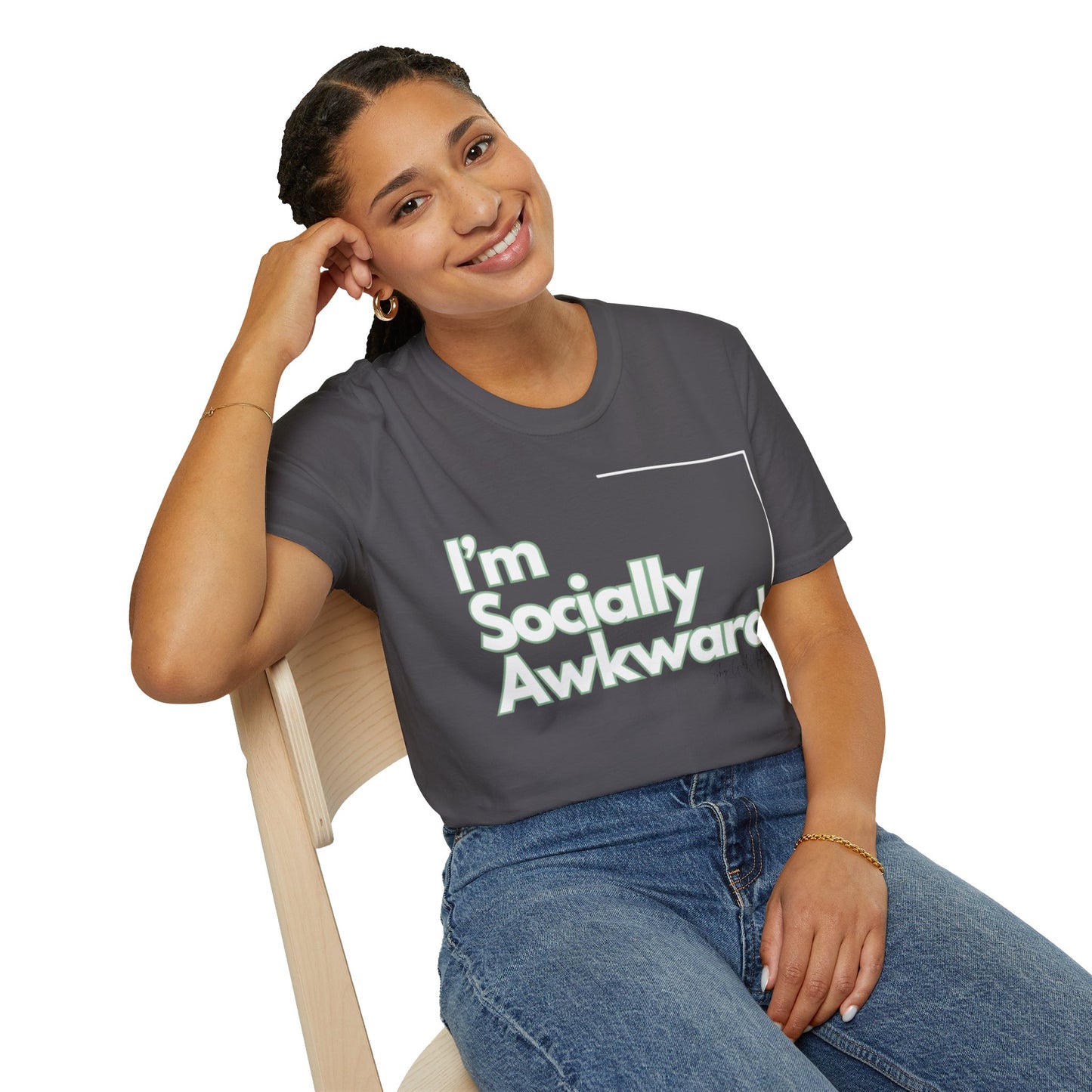 I'm Socially Awkward Unisex Softstyle T-Shirt-Logo White