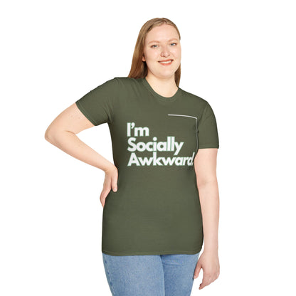 I'm Socially Awkward Unisex Softstyle T-Shirt-Logo White