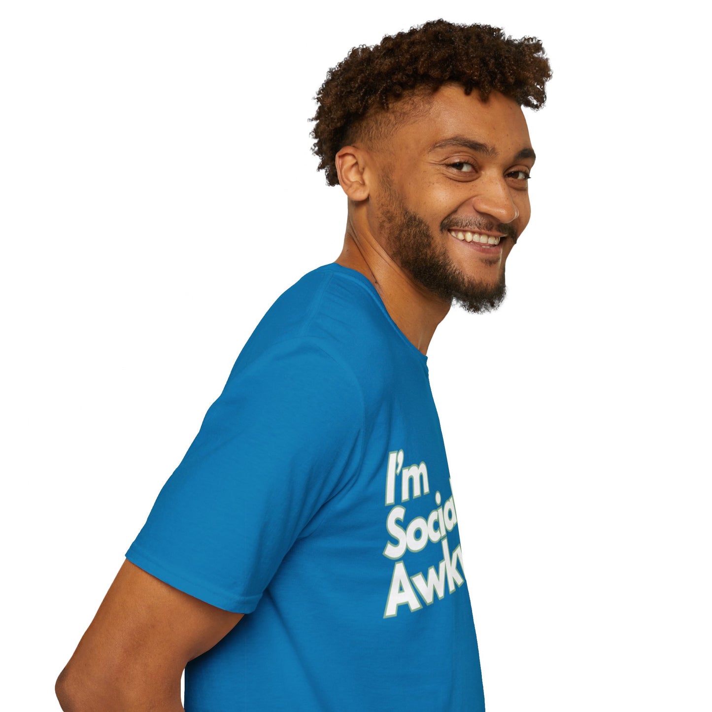 I'm Socially Awkward Unisex Softstyle T-Shirt-Logo White