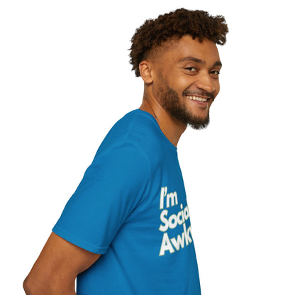 I'm Socially Awkward Unisex Softstyle T-Shirt-Logo White