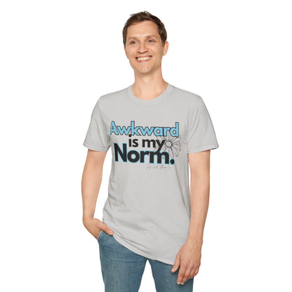 Awkward is my Norm Blue Unisex Softstyle T-Shirt- Floral