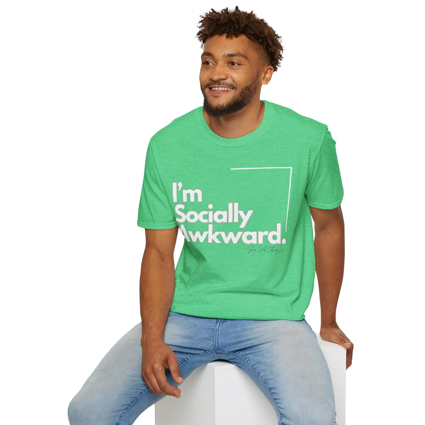 I'm Socially Awkward Unisex Softstyle T-Shirt-Logo White
