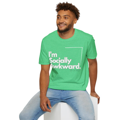I'm Socially Awkward Unisex Softstyle T-Shirt-Logo White