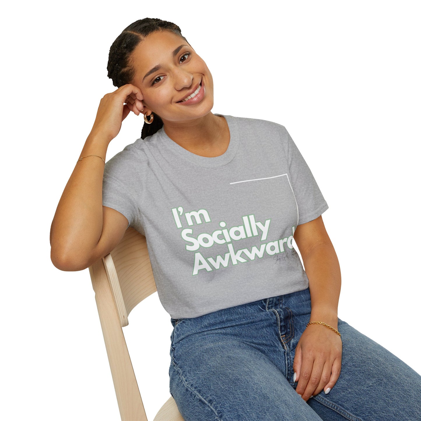 I'm Socially Awkward Unisex Softstyle T-Shirt-Logo White