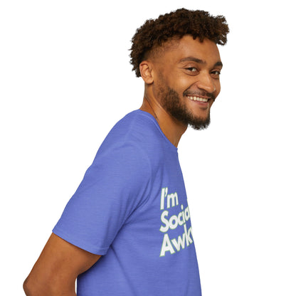 I'm Socially Awkward Unisex Softstyle T-Shirt-Logo White