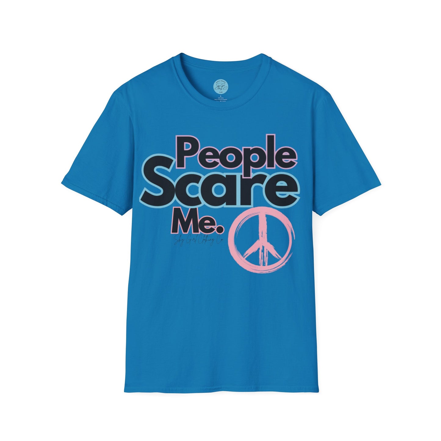 People Scare Me Unisex Softstyle T-Shirt- Peace Sign