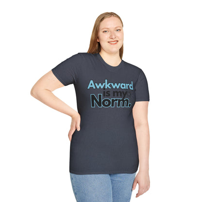 Awkward is my Norm Blue Unisex Softstyle T-Shirt- Floral