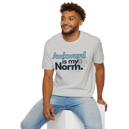 Awkward is my Norm Blue Unisex Softstyle T-Shirt- Floral