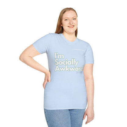 I'm Socially Awkward Unisex Softstyle T-Shirt-Logo White