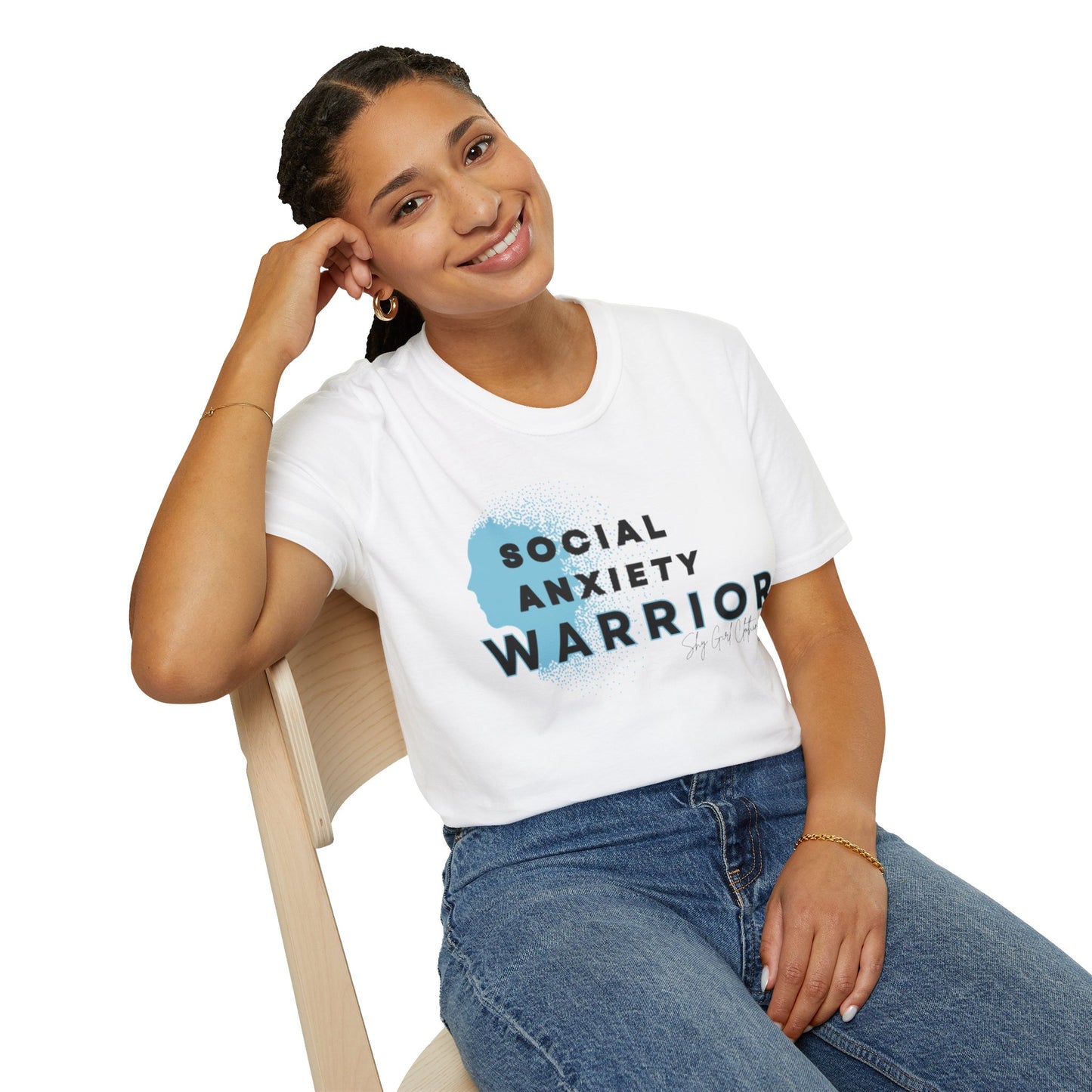 Social Anxiety Warrior Unisex Softstyle T-Shirt- Standard Logo