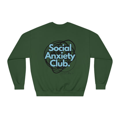 Social Anxiety Warrior Unisex DryBlend® Crewneck Sweatshirt- Standard Scribble Logo Back