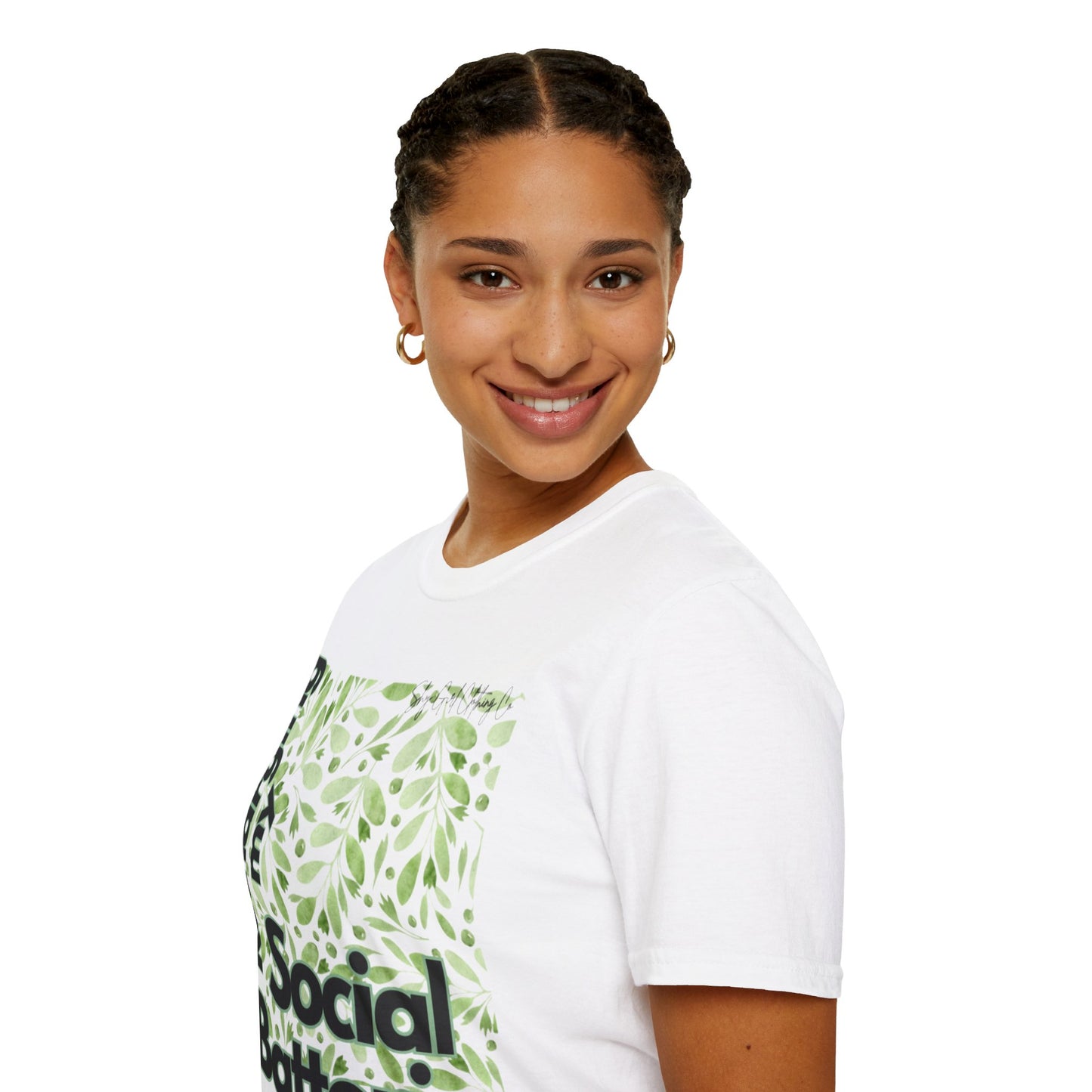 Recharging my Social Batteries Unisex Softstyle T-Shirt- Floral