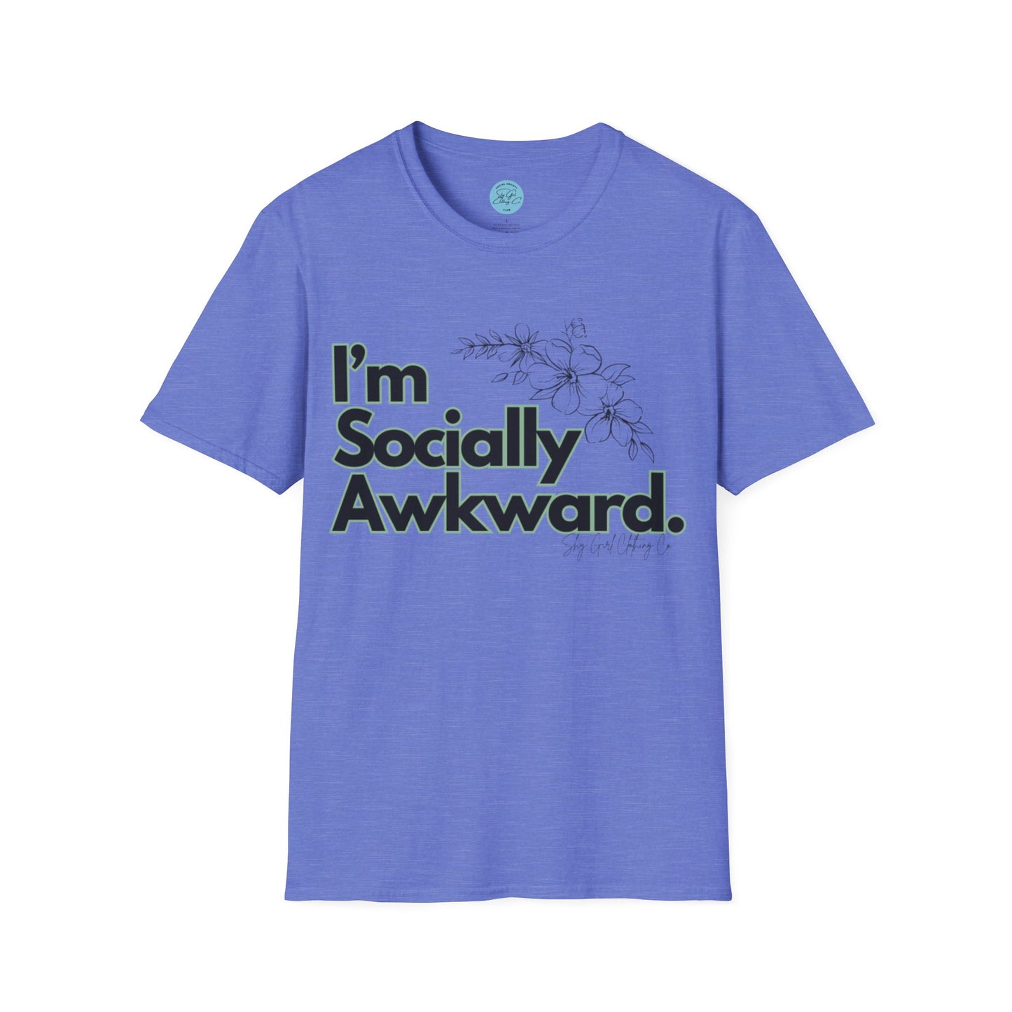 I'm Socially Awkward Unisex Softstyle T-Shirt- Floral