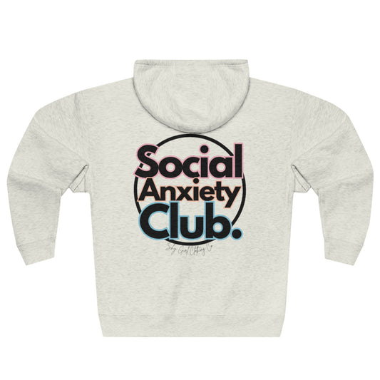 Social Anxiety Club Unisex Zip Hoodie- Standard Logo