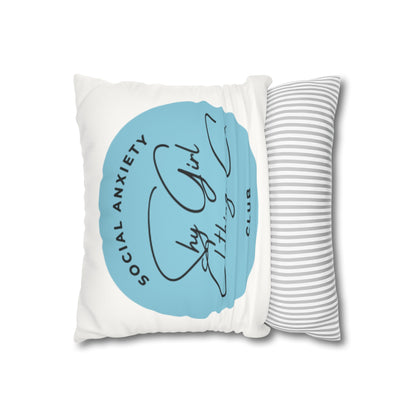 Social Anxiety Club Faux Suede Square Pillowcase- Floral