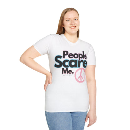 People Scare Me Unisex Softstyle T-Shirt- Peace Sign