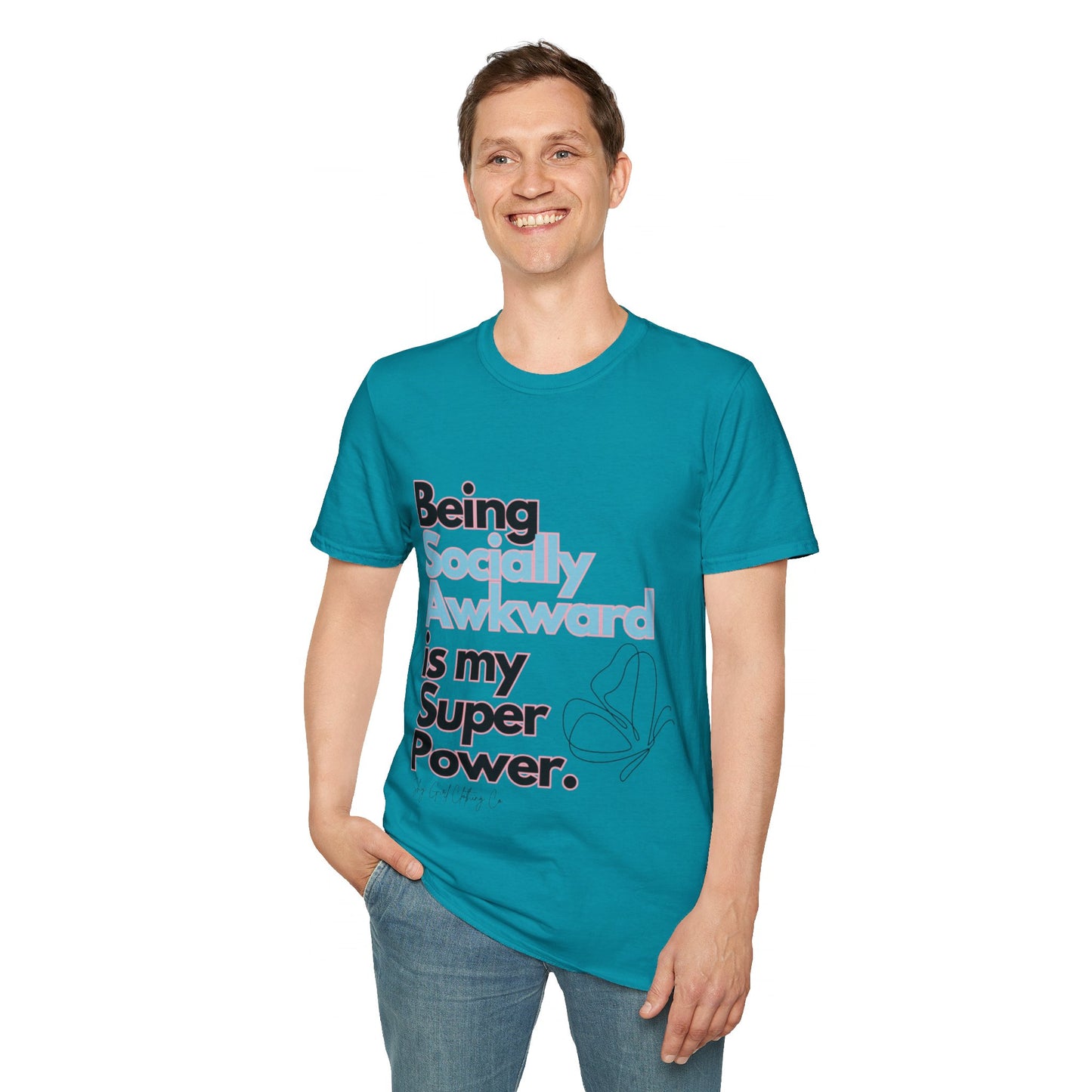 Being Socially Awkward is my Super Power Unisex Softstyle T-Shirt- Butterfly