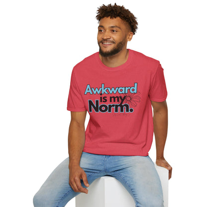 Awkward is my Norm Blue Unisex Softstyle T-Shirt- Floral