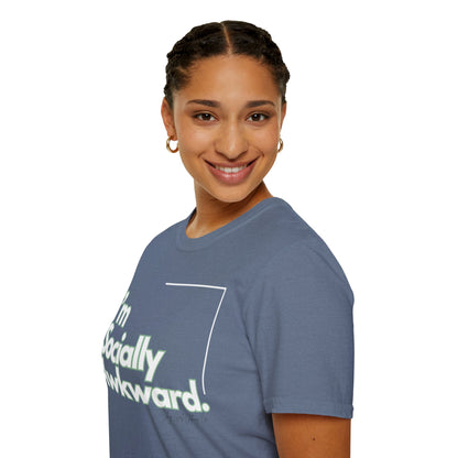 I'm Socially Awkward Unisex Softstyle T-Shirt-Logo White